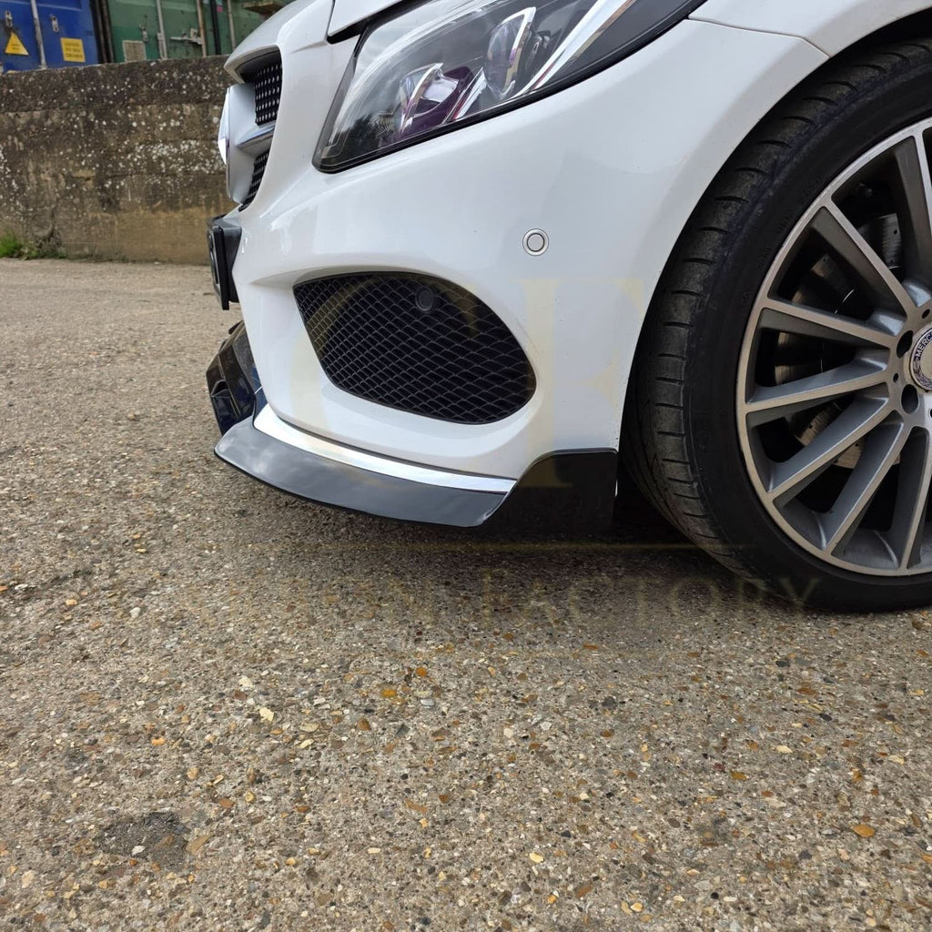 Brabus 2 Style Gloss Black Front Splitter for Mercedes Benz W205 C Class 15-18