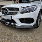Brabus 2 Style Gloss Black Front Splitter for Mercedes Benz W205 C Class 15-18