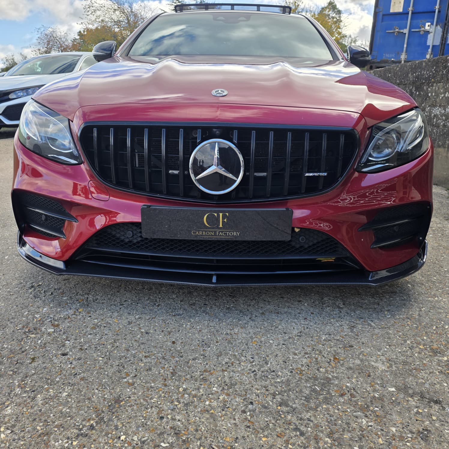 CF Style Carbon Fibre Front Splitter for Mercedes W213 E Class Saloon 16-20