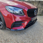 CF Style Carbon Fibre Front Splitter for Mercedes W213 E Class Saloon 16-20