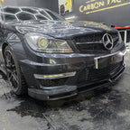 A Style Carbon Fibre Front Splitter for Mercedes Benz W204 C63 Facelift 12-14