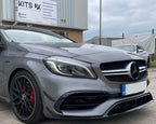 Mercedes A Class W176 Facelift Front Splitter with Flicks(Gloss Black)