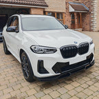 V Style Gloss Black Front Splitter for BMW G01 X3 IX3 G02 X4 LCI 22-24
