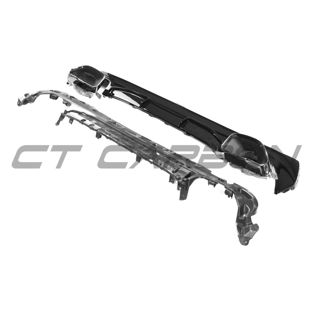 BMW G22/G23 4 SERIES 2020-2024 PRE-LCI GLOSS BLACK DIFFUSER AND TIPS - V1