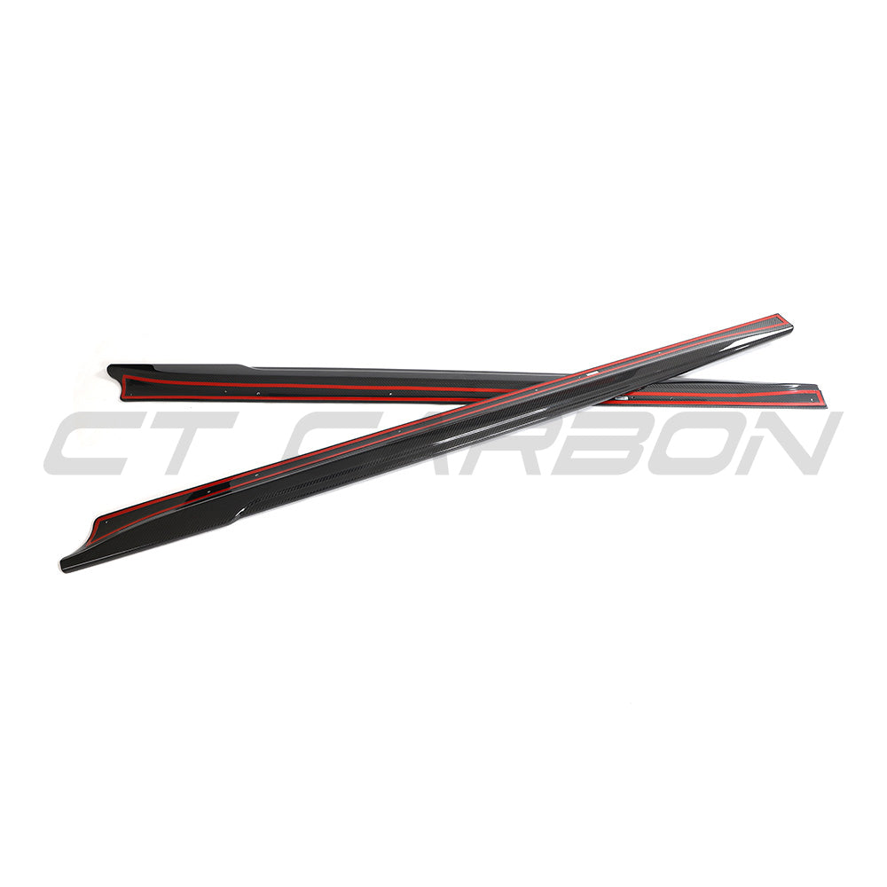 TESLA MODEL 3 2023+ CARBON FIBRE SIDE SKIRTS - V2