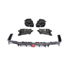 LED Style Carbon Fibre Rear Diffuser + Exhaust tips for Mercedes W213 E Class Saloon 16-20