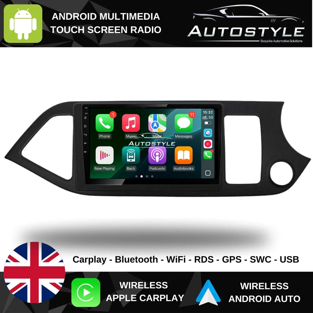 Kia Picanto Apple Carplay / Android Auto 9" Stereo Upgrade 2011-2017