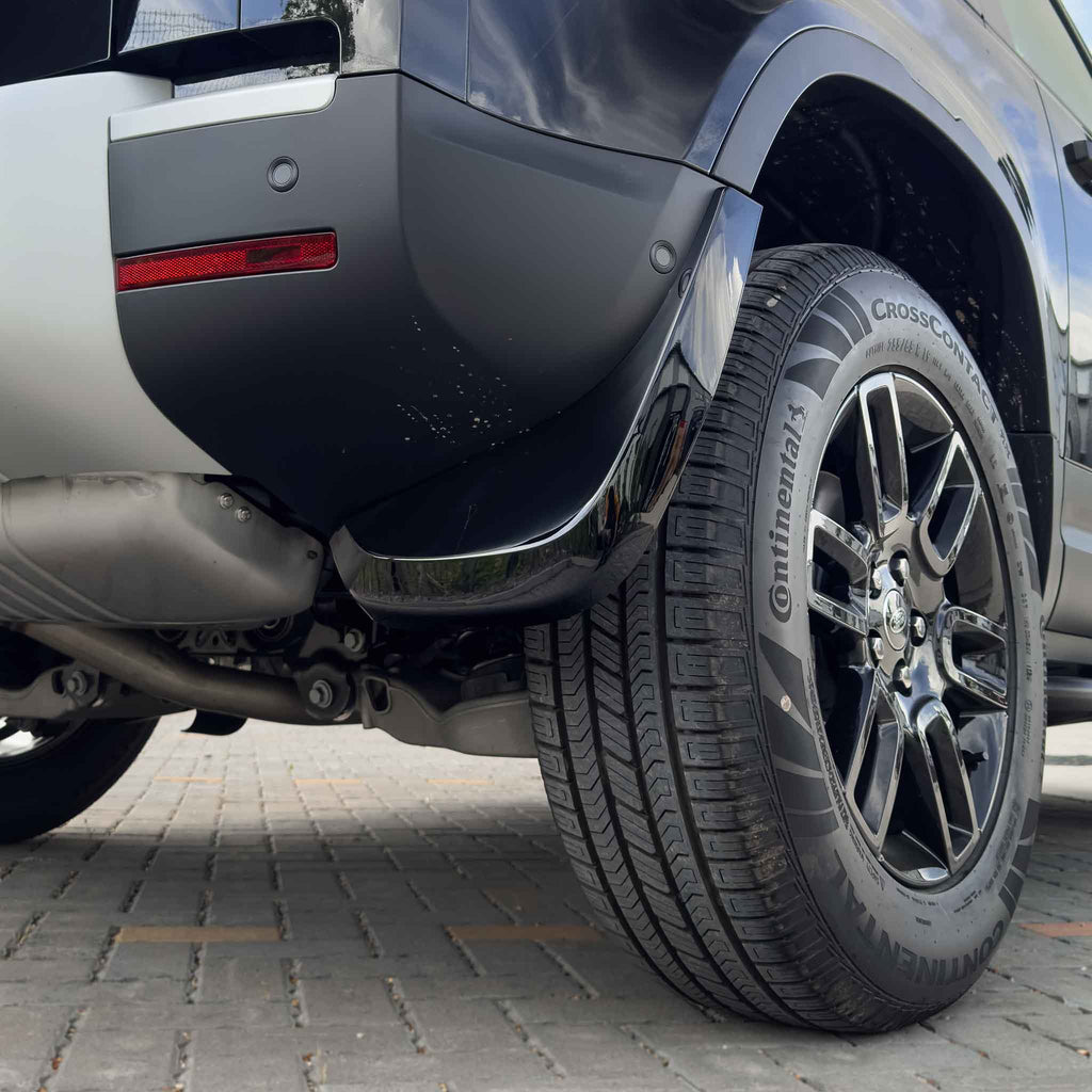 LAND ROVER DEFENDER L663 110 & 90 GLOSS BLACK MUD FLAPS