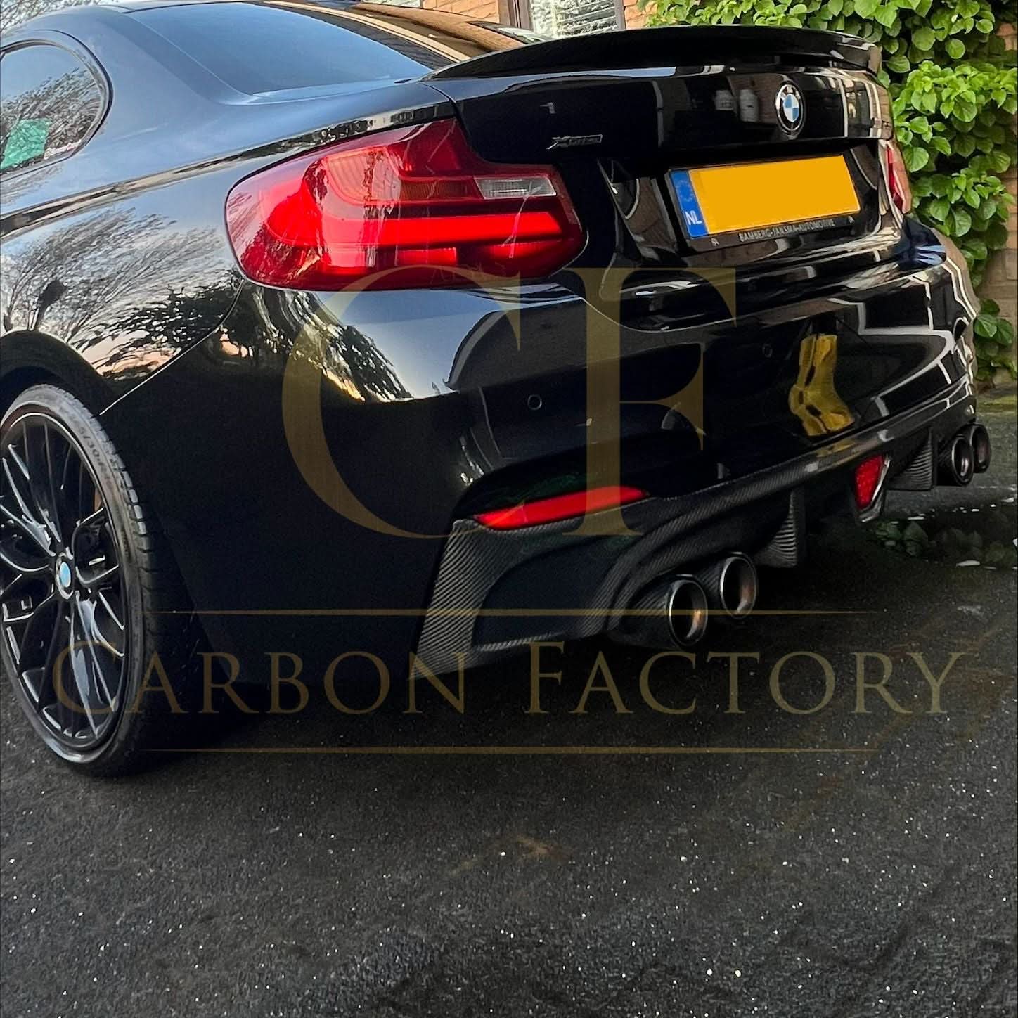 LED Style Carbon Fibre Rear Diffuser for BMW F22 2 Series M Sport 14-21