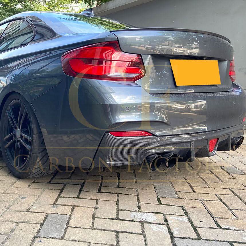 LED Style Carbon Fibre Rear Diffuser for BMW F22 2 Series M Sport 14-21