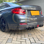 LED Style Carbon Fibre Rear Diffuser for BMW F22 2 Series M Sport 14-21