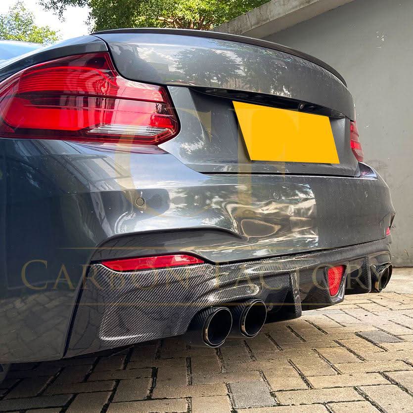 LED Style Carbon Fibre Rear Diffuser for BMW F22 2 Series M Sport 14-21