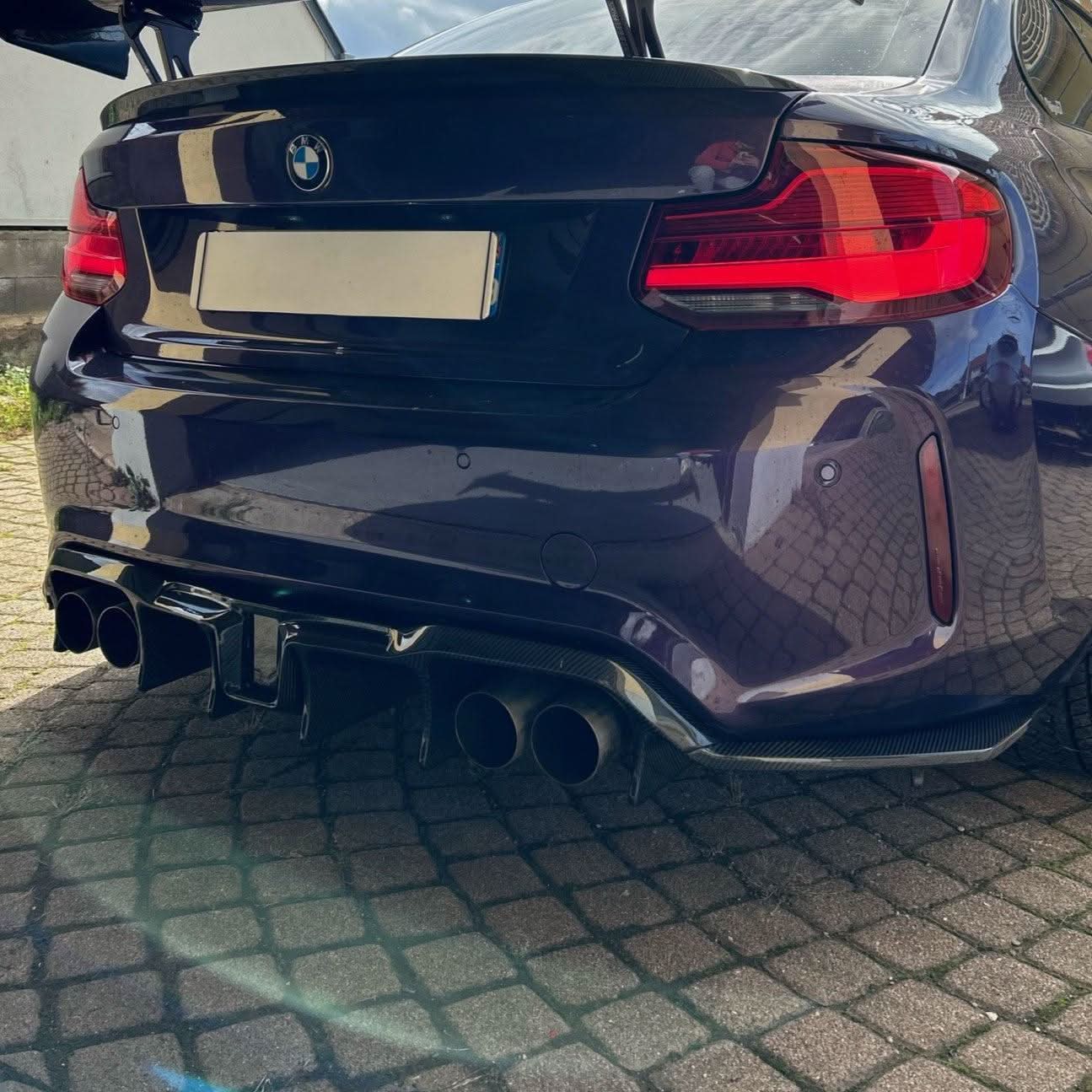 LED Style Carbon Fibre Rear Diffuser for BMW F87 F87C M2 16-21