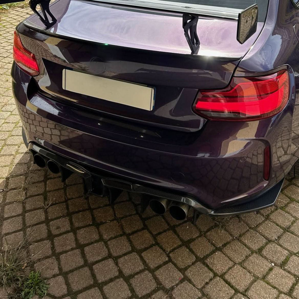 LED Style Carbon Fibre Rear Diffuser for BMW F87 F87C M2 16-21