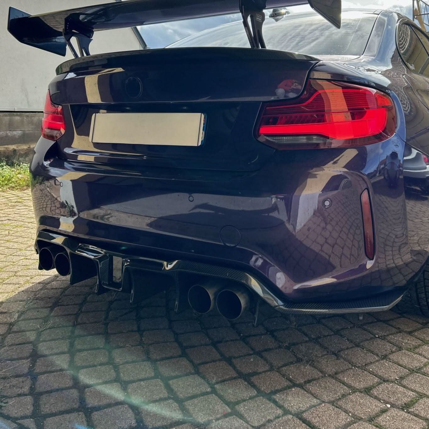 LED Style Carbon Fibre Rear Diffuser for BMW F87 F87C M2 16-21