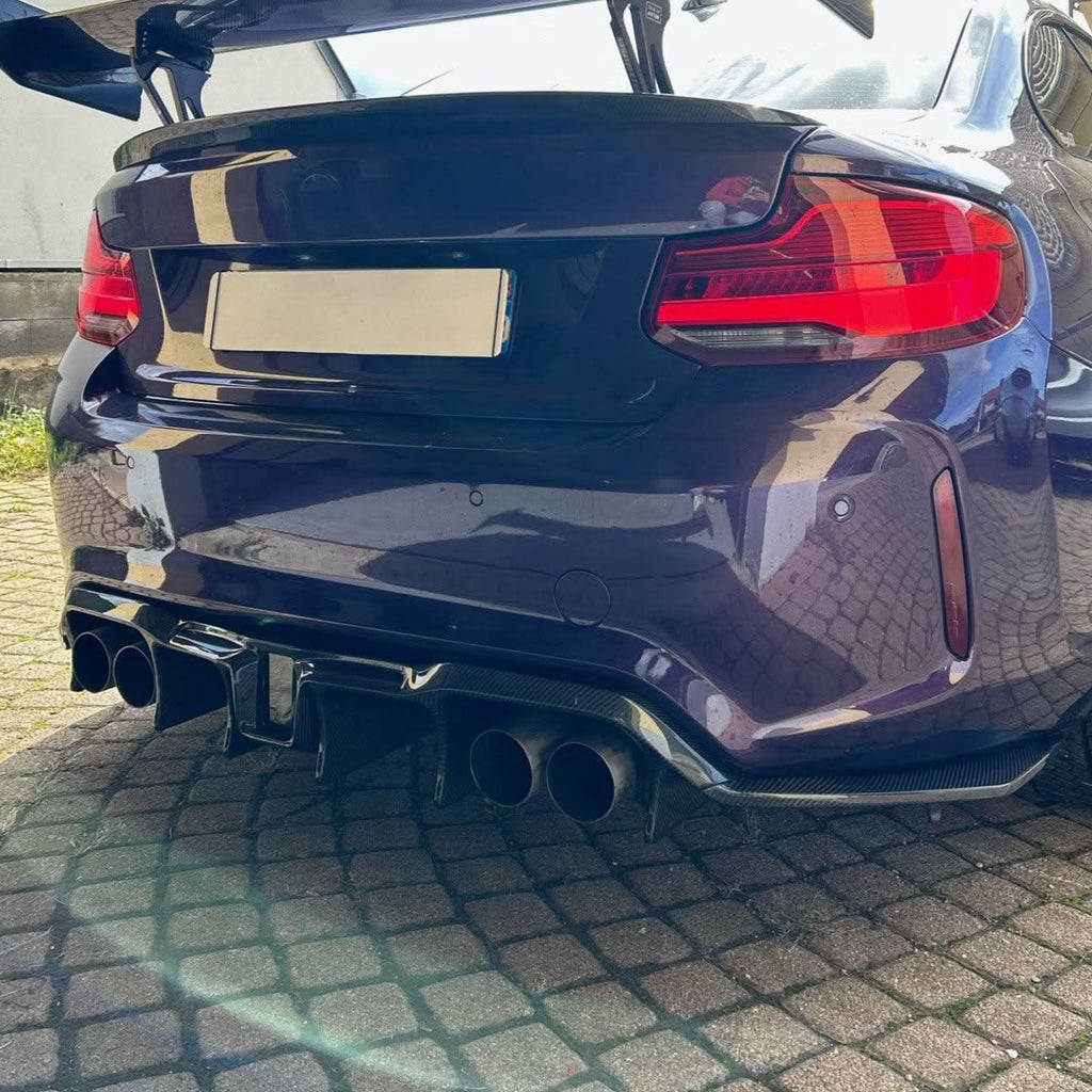 LED Style Carbon Fibre Rear Diffuser for BMW F87 F87C M2 16-21