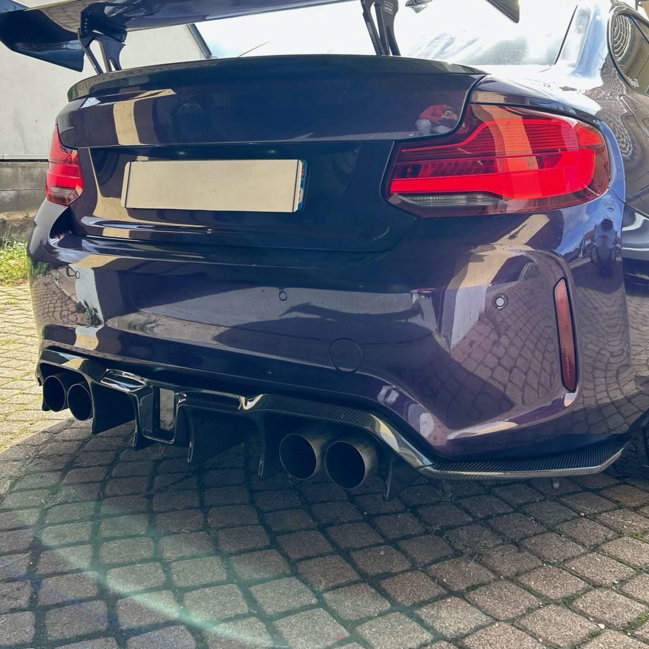 LED Style Carbon Fibre Rear Diffuser for BMW F87 F87C M2 16-21