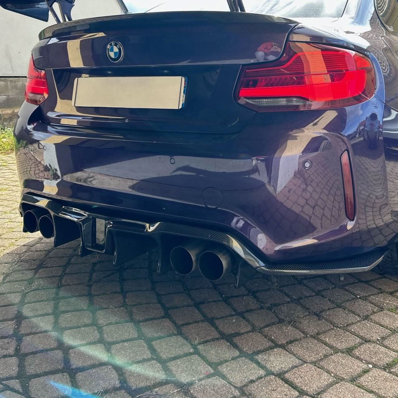 LED Style Carbon Fibre Rear Diffuser for BMW F87 F87C M2 16-21