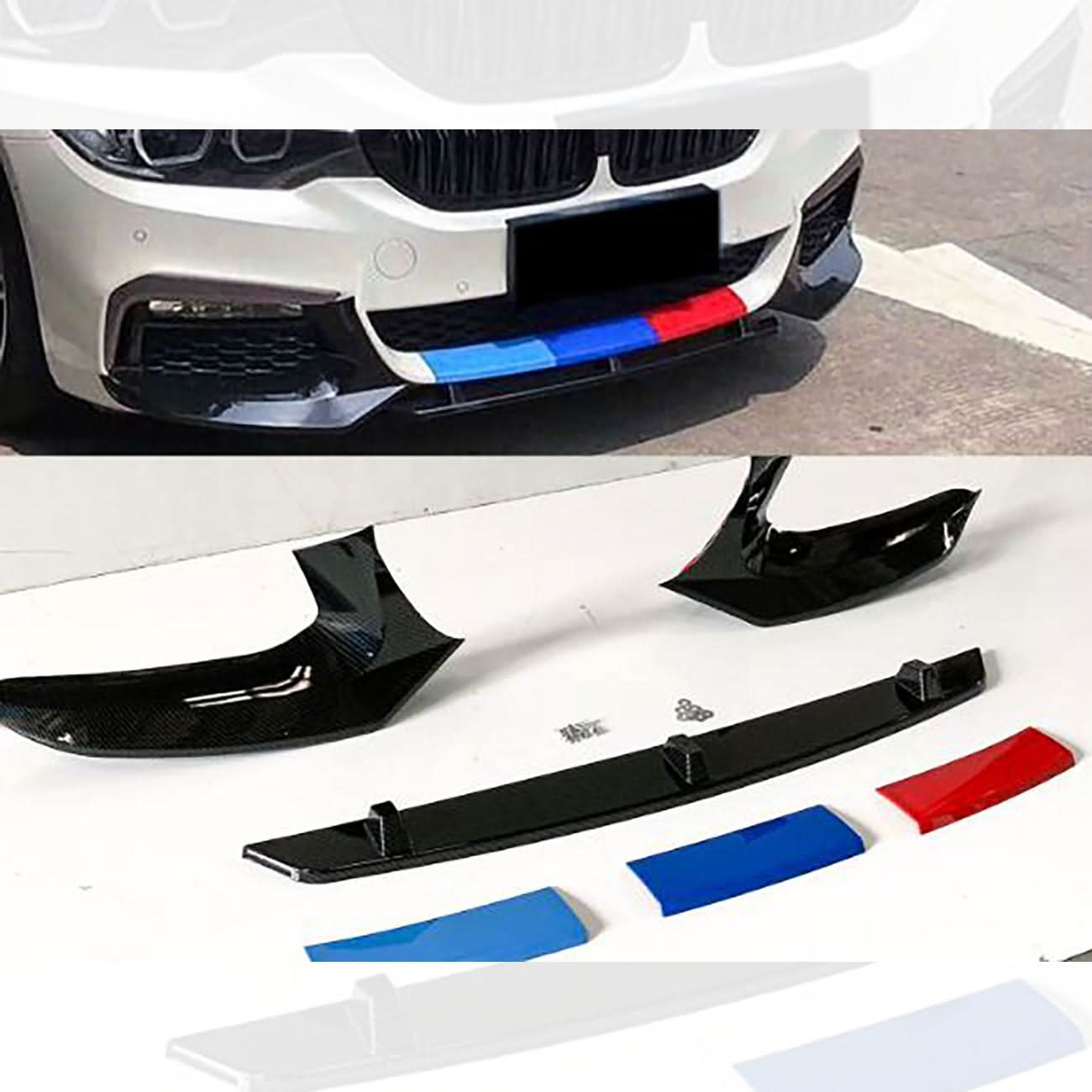 M5 Style Gloss Black Front Splitter for BMW G30 G31 5 Series Pre-LCI 17-20
