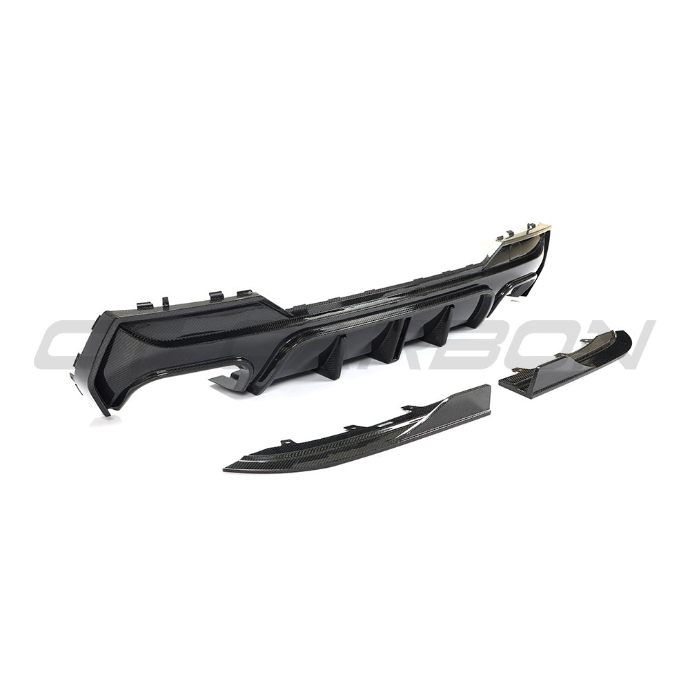 BMW G22/G23 4 SERIES 2020-2024 PRE-LCI QUAD TIP CARBON FIBRE DIFFUSER - V2