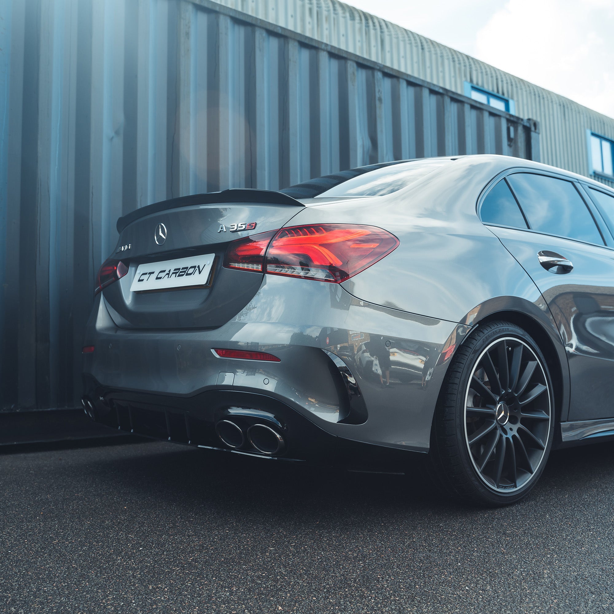 MERCEDES A-CLASS A35 V177 GLOSS BLACK REAR BUMPER CORNERS