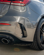 MERCEDES A-CLASS A35 W177 2018+ GLOSS BLACK REAR BUMPER CORNERS