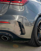 MERCEDES A-CLASS A35 W177 2018+ GLOSS BLACK REAR BUMPER CORNERS