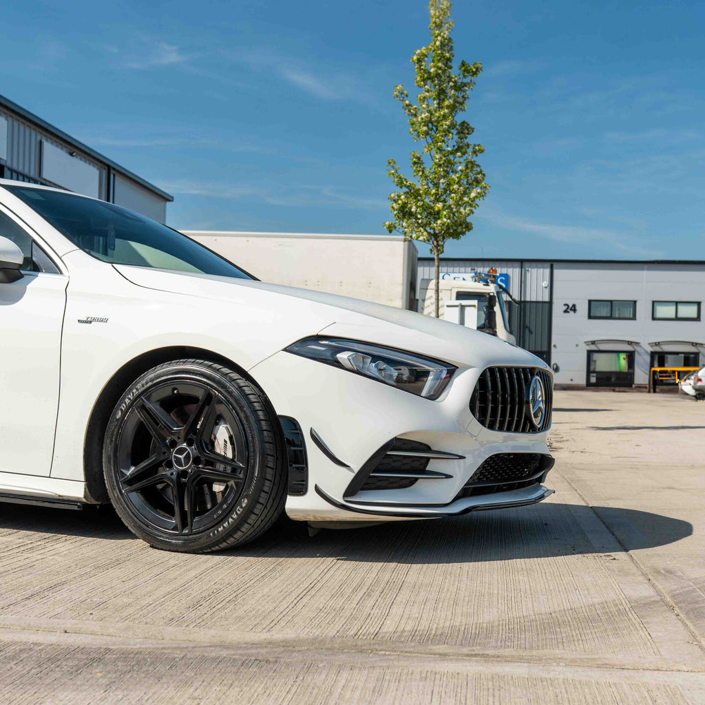 MERCEDES A-CLASS V177 & W177 2018-2022 GLOSS BLACK SPLITTER & CANARDS