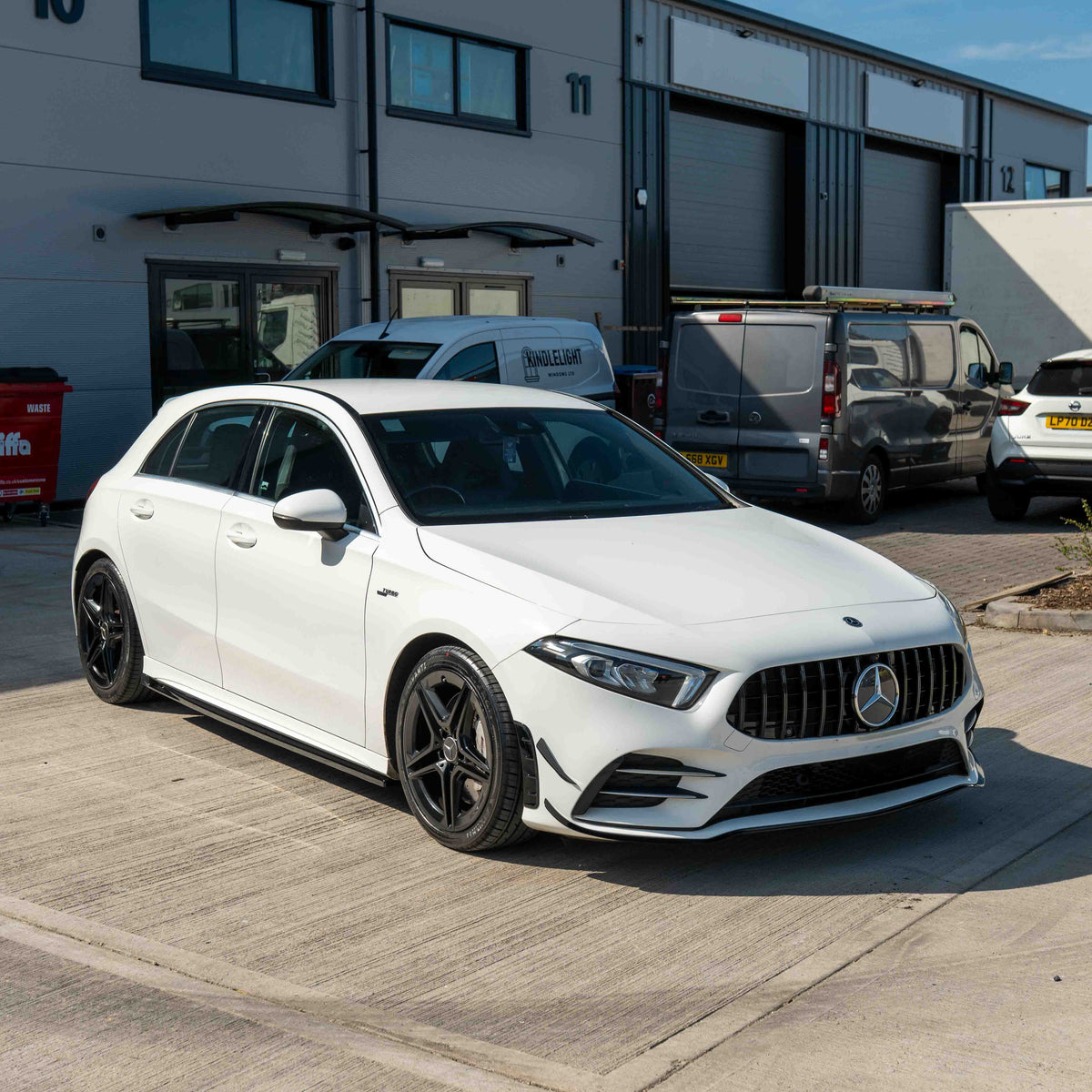 MERCEDES A-CLASS V177 & W177 2018-2022 GLOSS BLACK SPLITTER & CANARDS