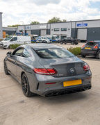 MERCEDES C-CLASS COUPE W205 GLOSS BLACK DIFFUSER & BLACK TIPS