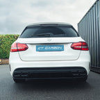 MERCEDES C-CLASS SALOON/ESTATE W205 GLOSS BLACK DIFFUSER & BLACK TIPS