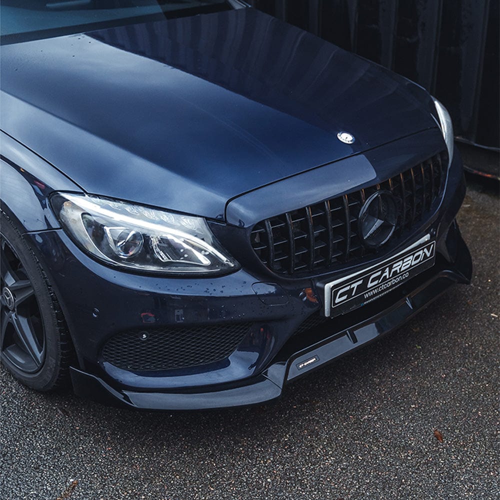 MERCEDES C43 & C CLASS W205 2014-2018 PRE-FACELIFT GLOSS BLACK SPLITTER