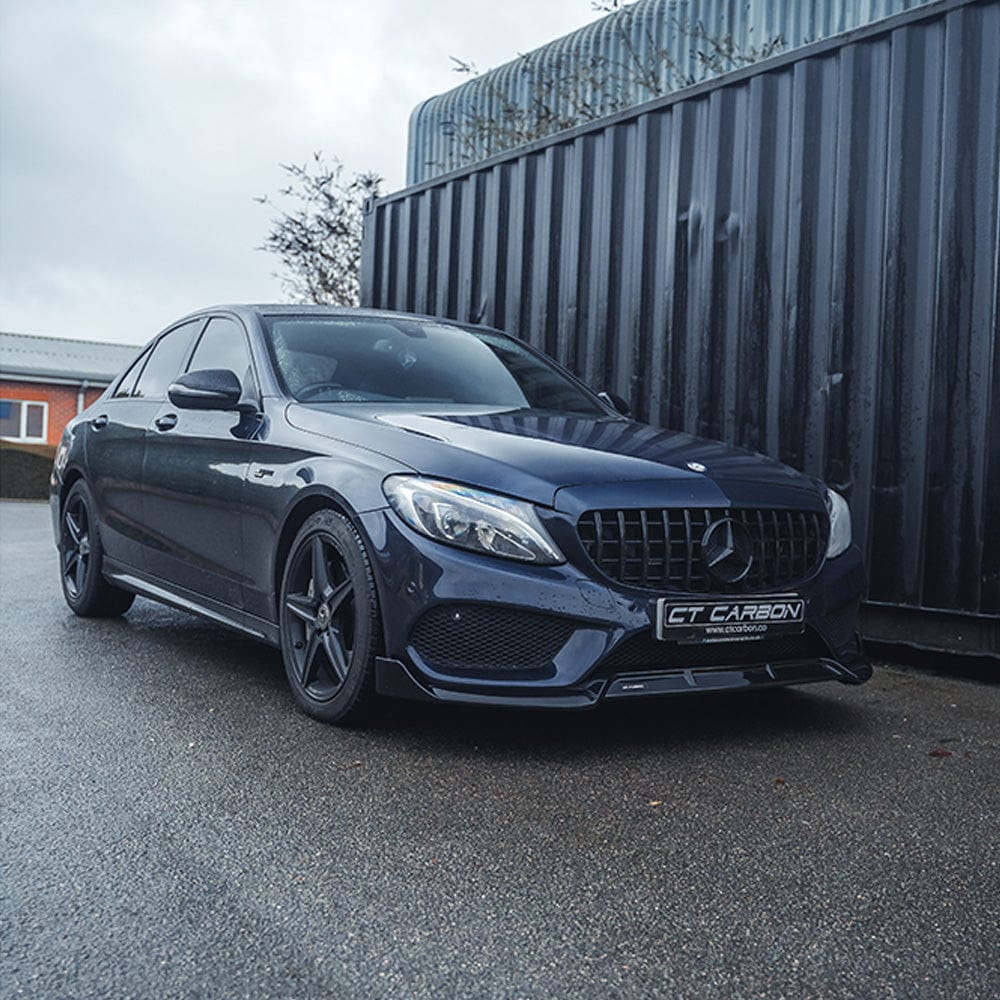 MERCEDES C43 & C CLASS W205 2014-2018 PRE-FACELIFT GLOSS BLACK SPLITTER