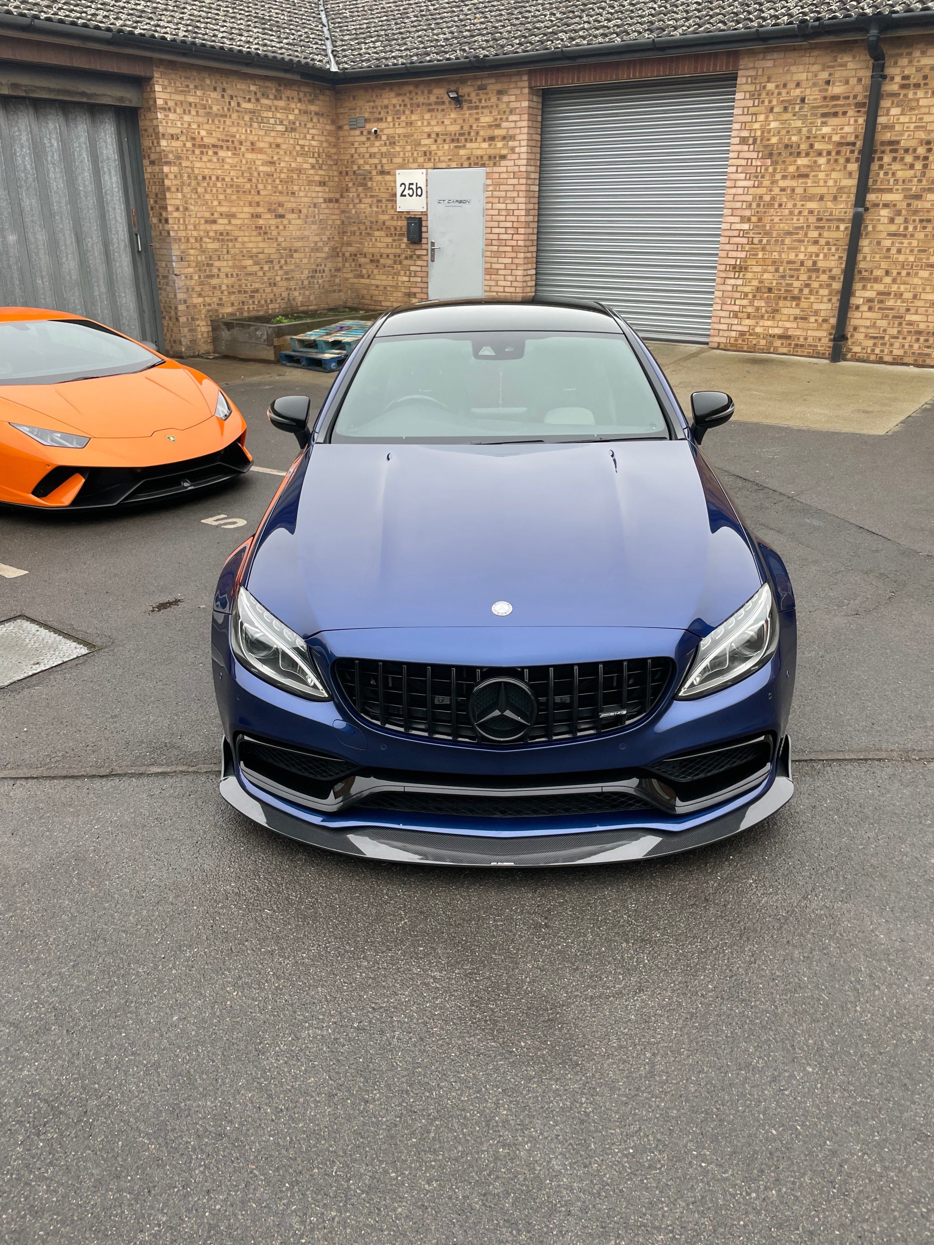 MERCEDES W205 C63 COUPE/CONVERTIBLE CARBON FIBRE SPLITTER V3 - CT DESIGN