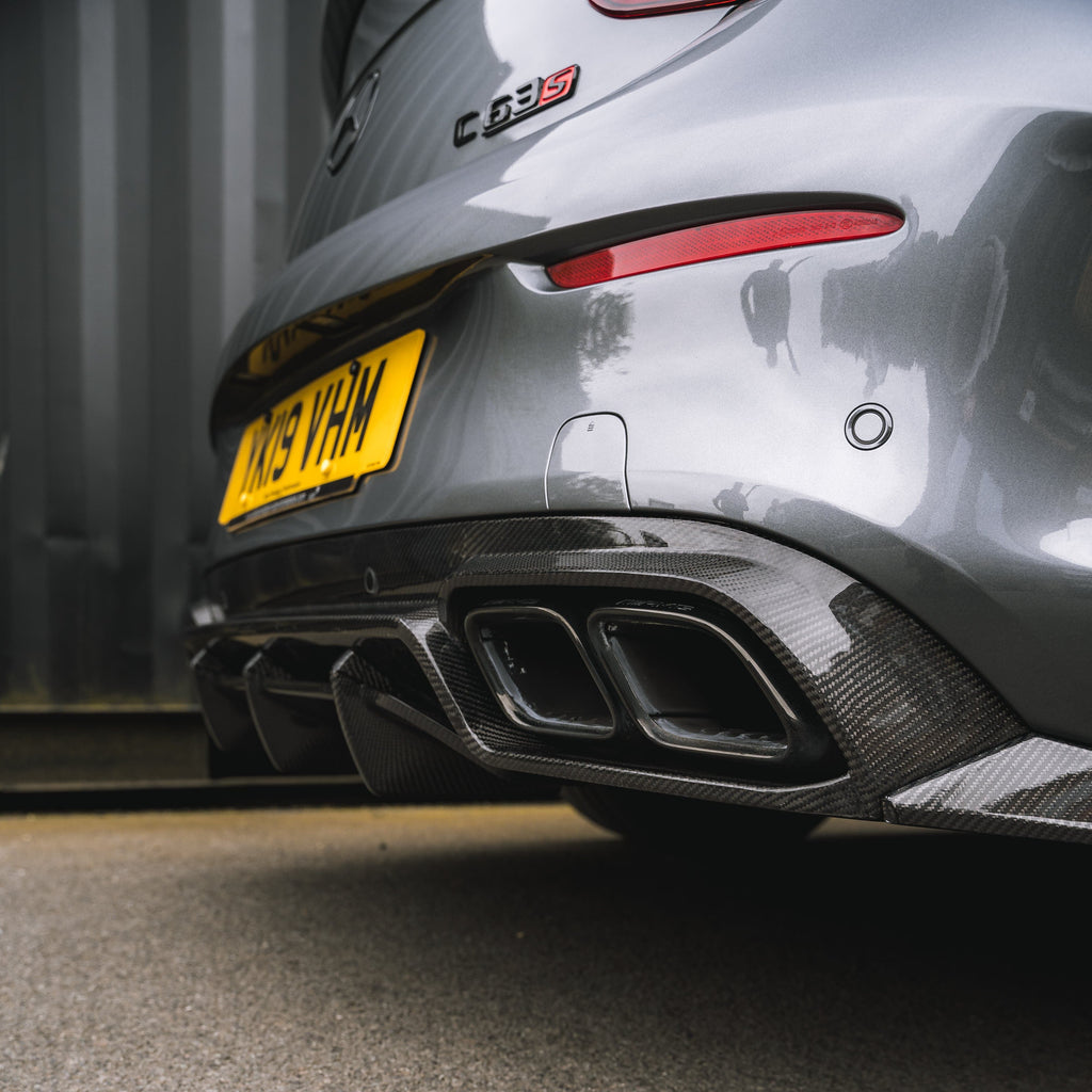 MERCEDES W205 C63 FACELIFT COUPE/CONVERTIBLE 2DR CARBON FIBRE DIFFUSER V2 - CT DESIGN
