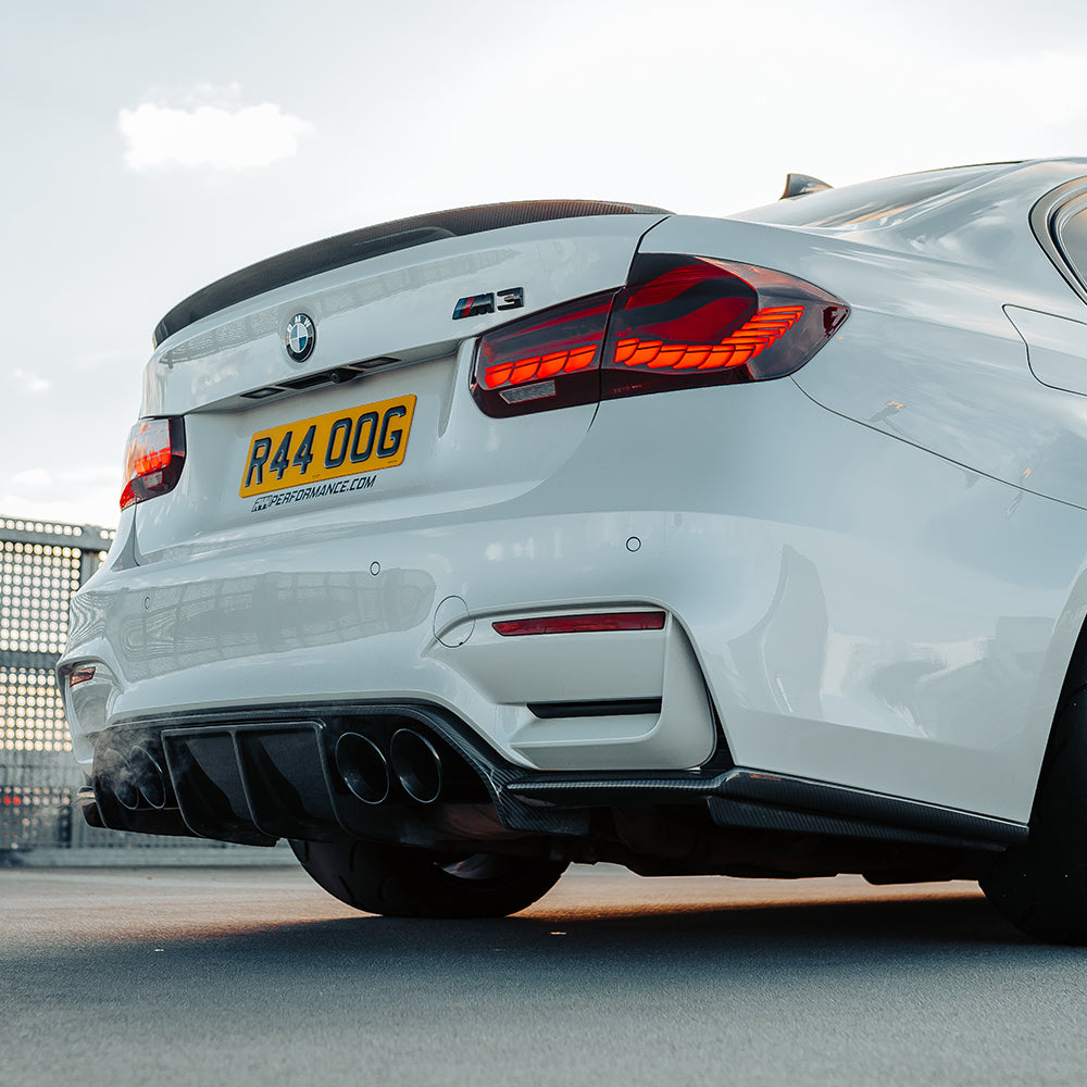 MHC+ BMW M3/M4 Aggressive 3 Piece Rear Diffuser Gloss Pre Preg Carbon Fibre (F80/F82/F83)