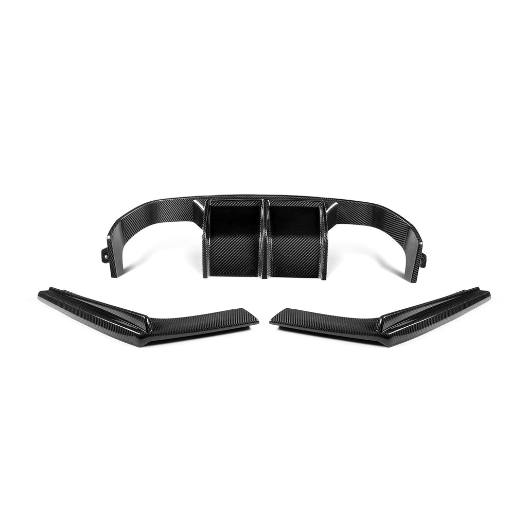 M3 Rear Carbon Diffuser MHC+ BMW M3/M4 Aggressive 3 Piece Rear Diffuser Gloss Pre Preg Carbon ...