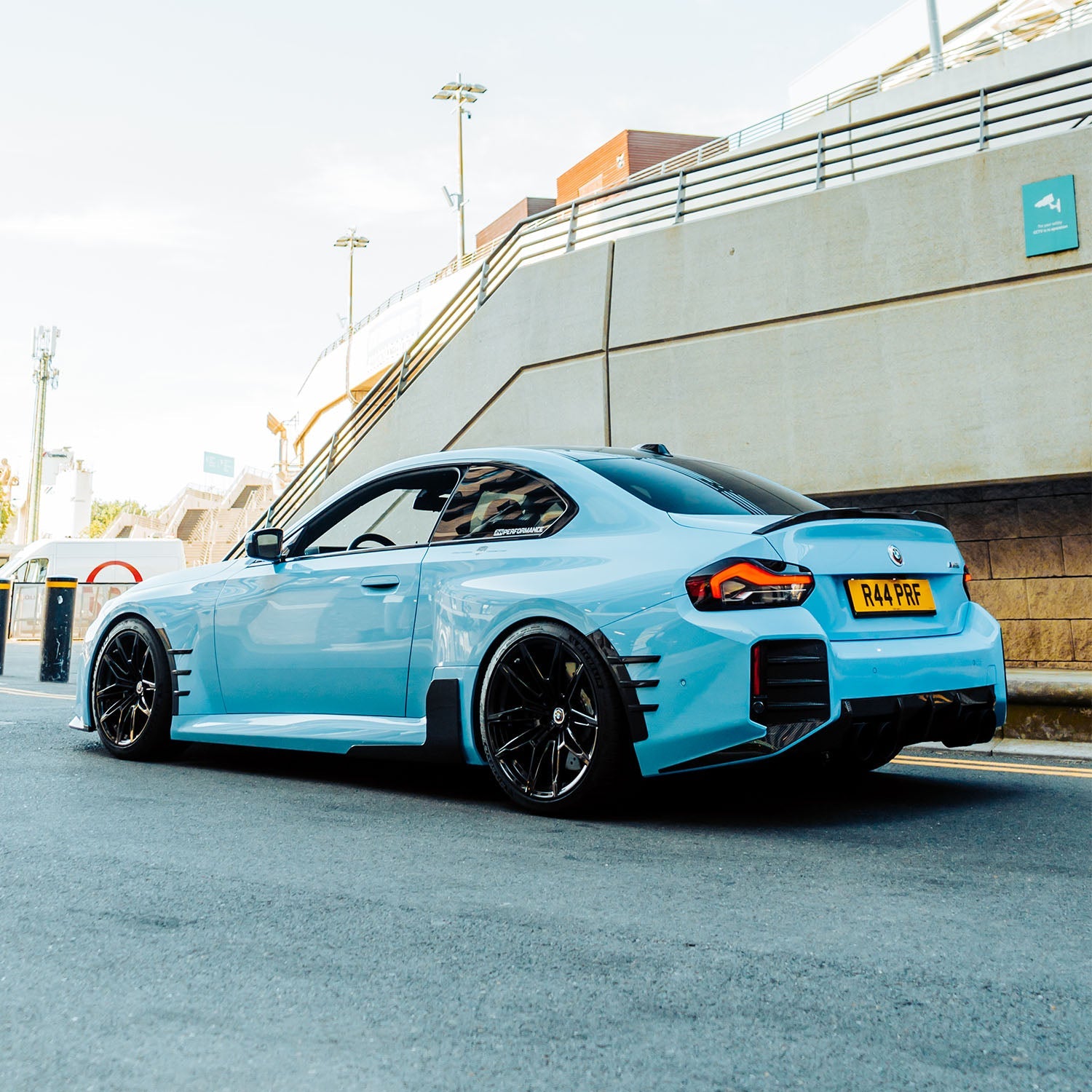 MHC+ BMW M2 G87 Performance Style Rear Rear Bumper Inserts In Pre Preg Gloss Carbon Fibre (G87)