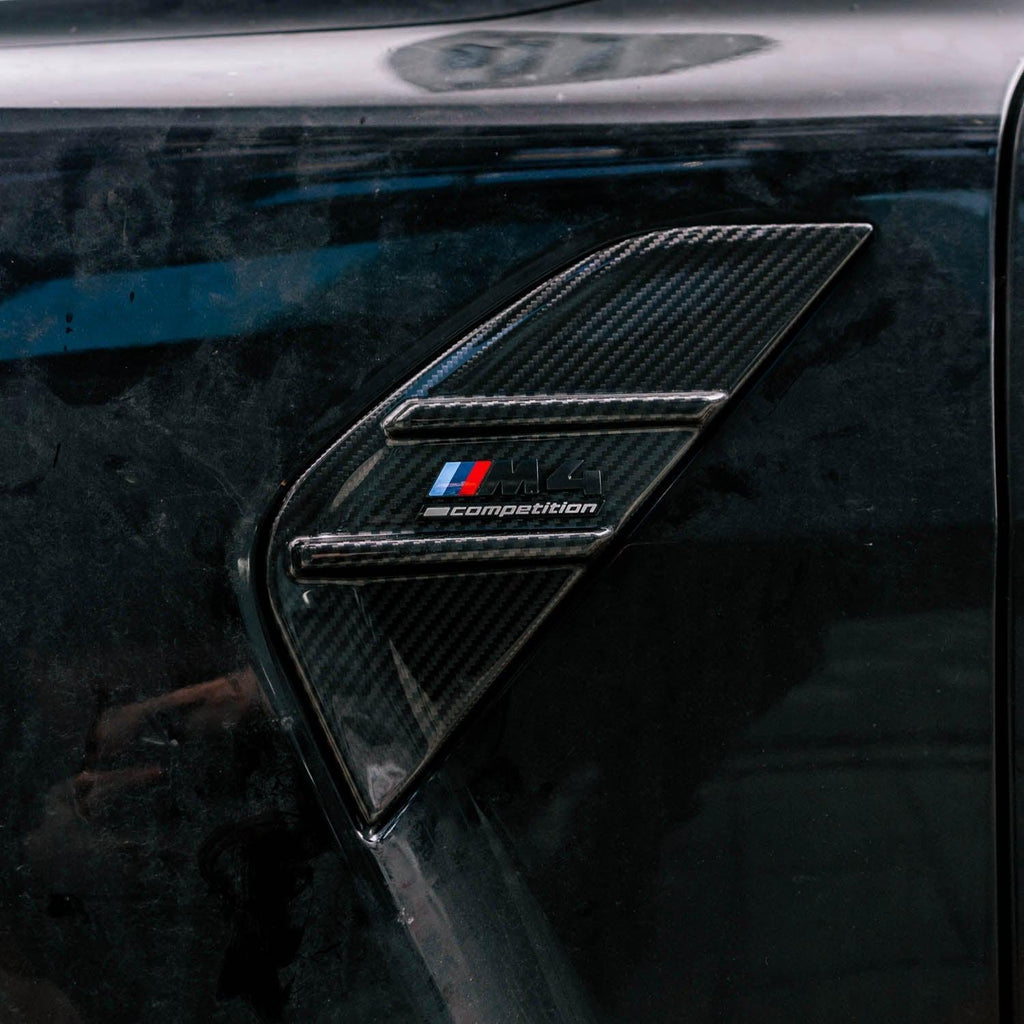 MHC+ BMW M4 Full Replacement Side Badges in Pre Preg Carbon Fibre (G82/G83)