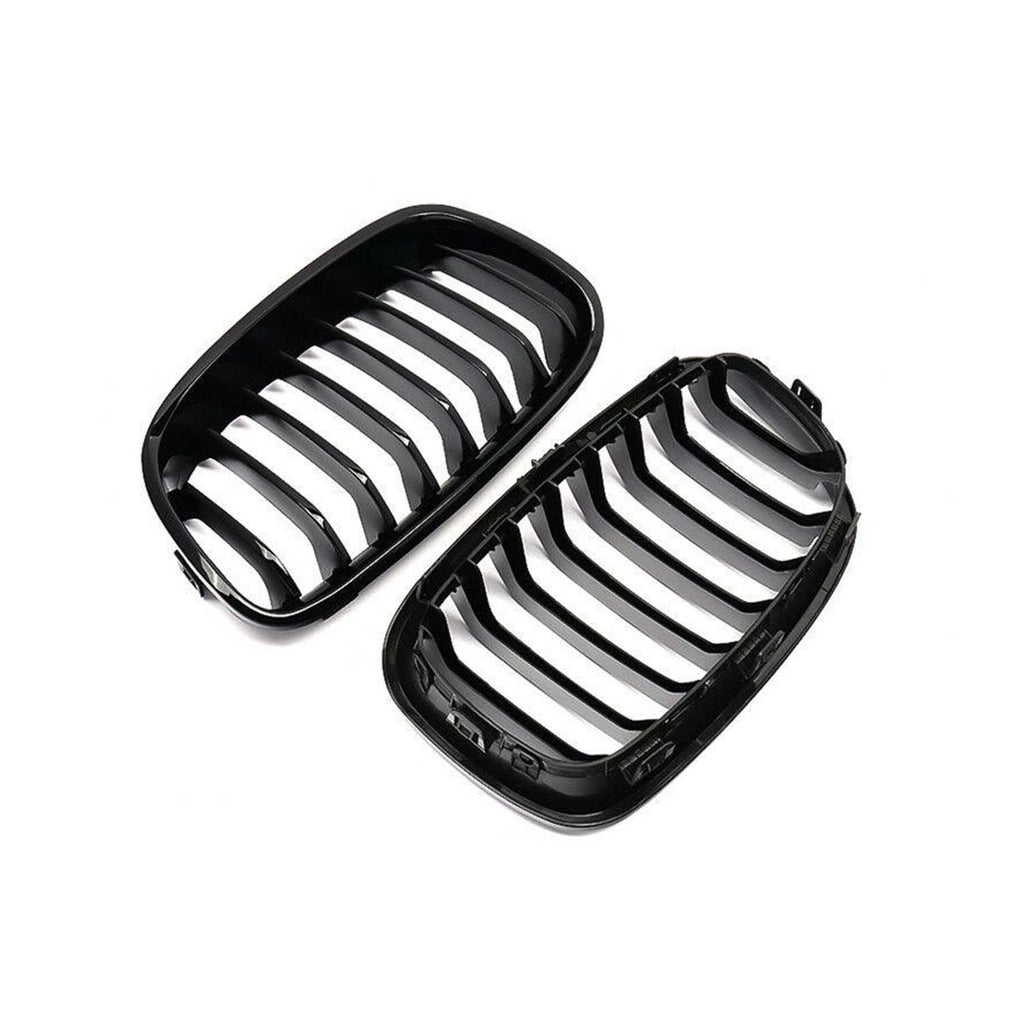 MHC Black BMW 1 Series Pre-LCI Single Slat Front Grilles In Gloss Black (F20/F21)