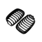MHC Black BMW 1 Series Pre-LCI Single Slat Front Grilles In Gloss Black (F20/F21)