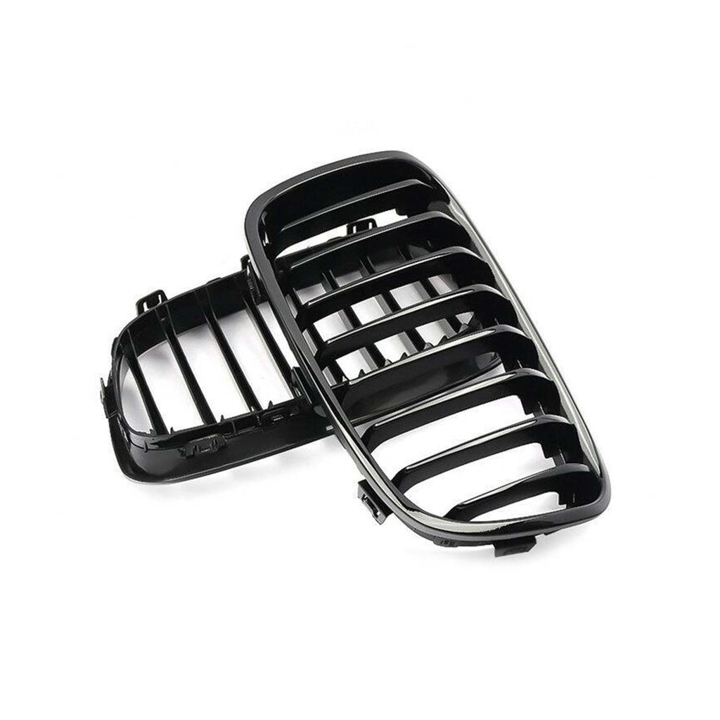 MHC Black BMW 1 Series Pre-LCI Single Slat Front Grilles In Gloss Black (F20/F21)