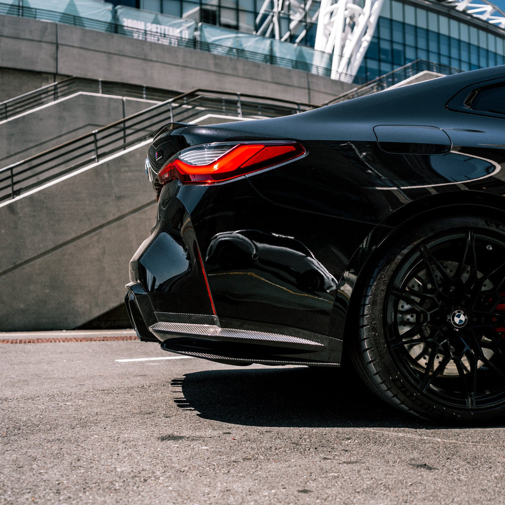 MHC+ BMW M4 SS1 Rear Side Splitters In Gloss Pre Preg Carbon Fibre (G82/G83)