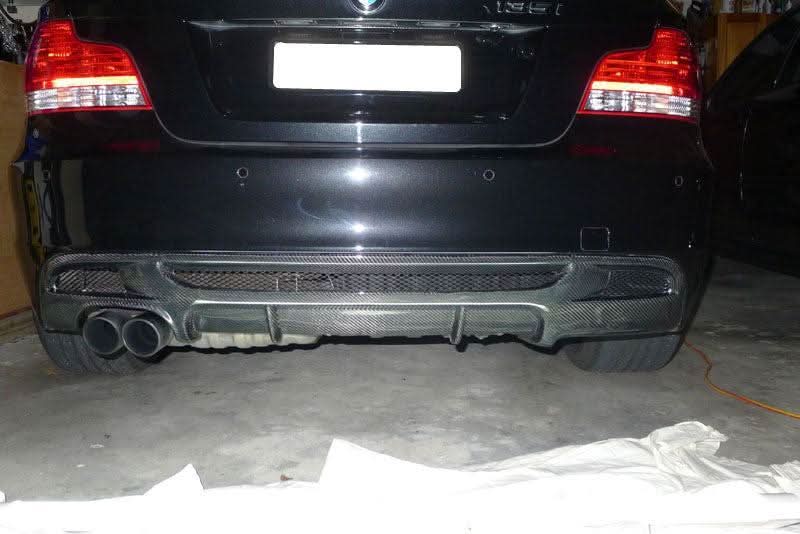 MP Style Carbon Fibre Rear Diffuser Twin Exhaust for BMW E82 E88 1 Series 04-13