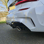 MP Style Gloss Black Rear Diffuser Dual Exhaust for BMW 3 Series G20 G21 Pre-LCI 19-22