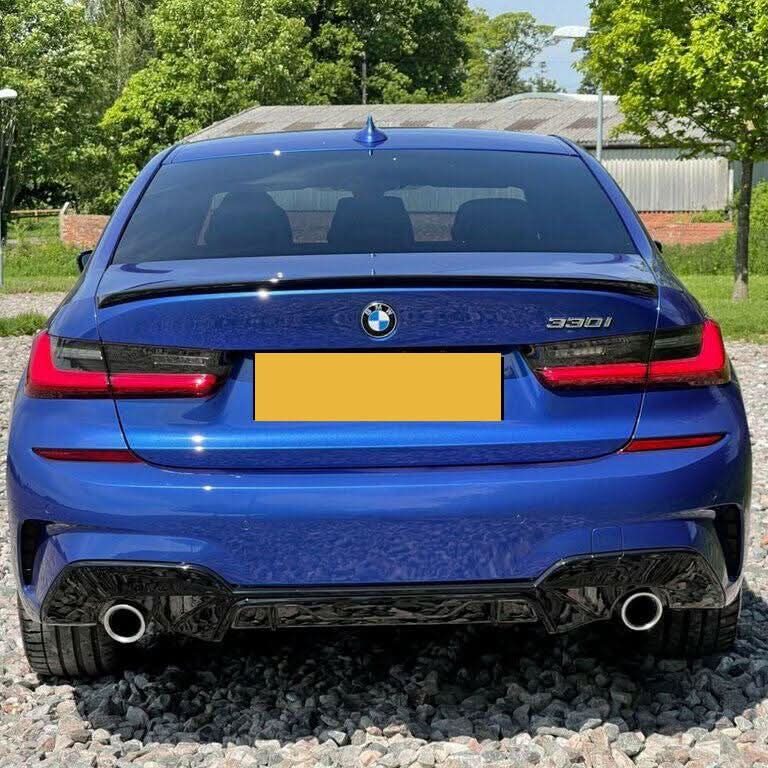 MP Style Gloss Black Rear Diffuser Dual Exhaust for BMW 3 Series G20 G21 Pre-LCI 19-22