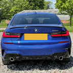 MP Style Gloss Black Rear Diffuser Dual Exhaust for BMW 3 Series G20 G21 Pre-LCI 19-22