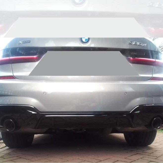 MP Style Gloss Black Rear Diffuser Dual Exhaust for BMW 3 Series G20 G21 Pre-LCI 19-22