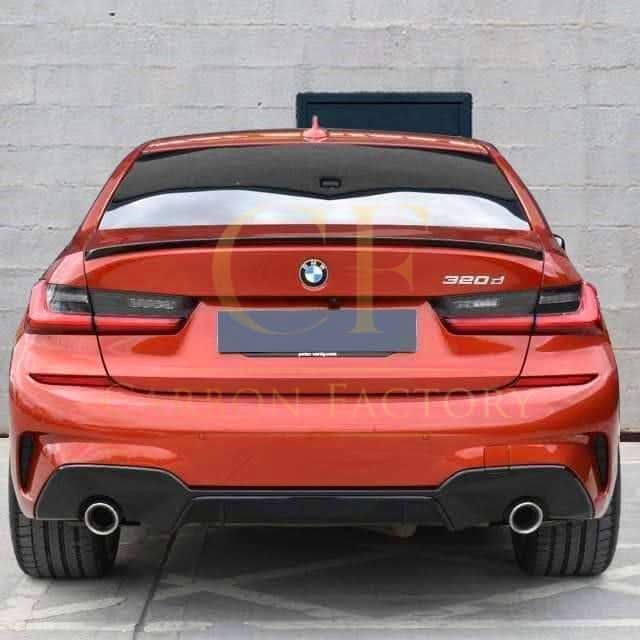 MP Style Gloss Black Rear Diffuser Dual Exhaust for BMW 3 Series G20 G21 Pre-LCI 19-22