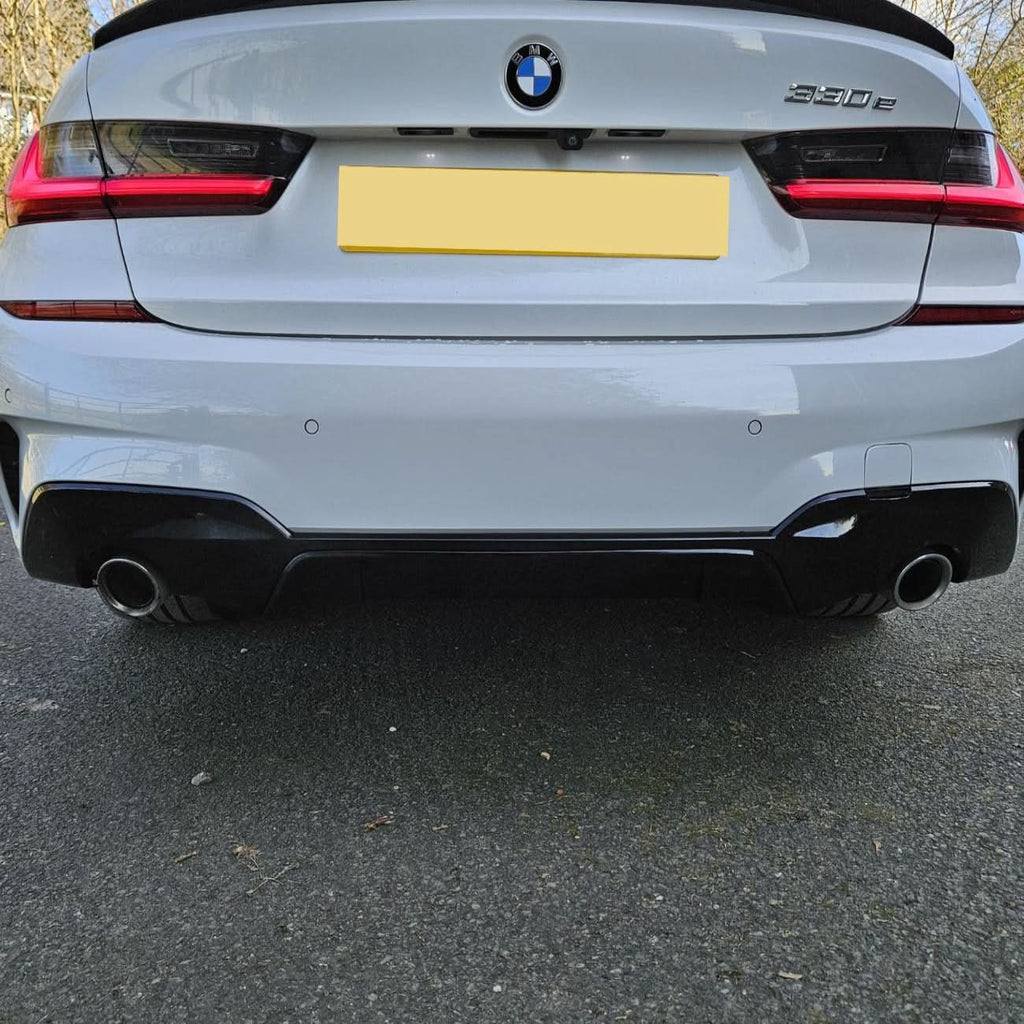 MP Style Gloss Black Rear Diffuser Dual Exhaust for BMW 3 Series G20 G21 Pre-LCI 19-22